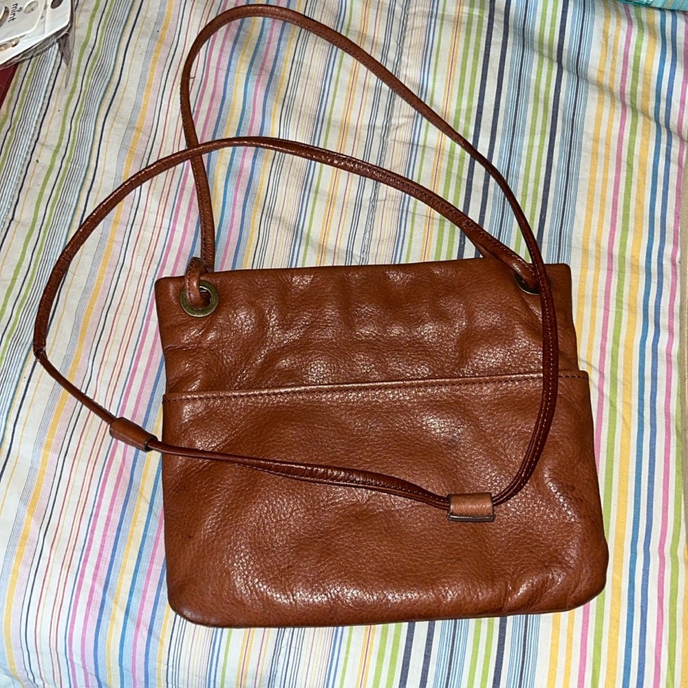 Margot Brown‎ Pebbled Leather Crossbody Bag